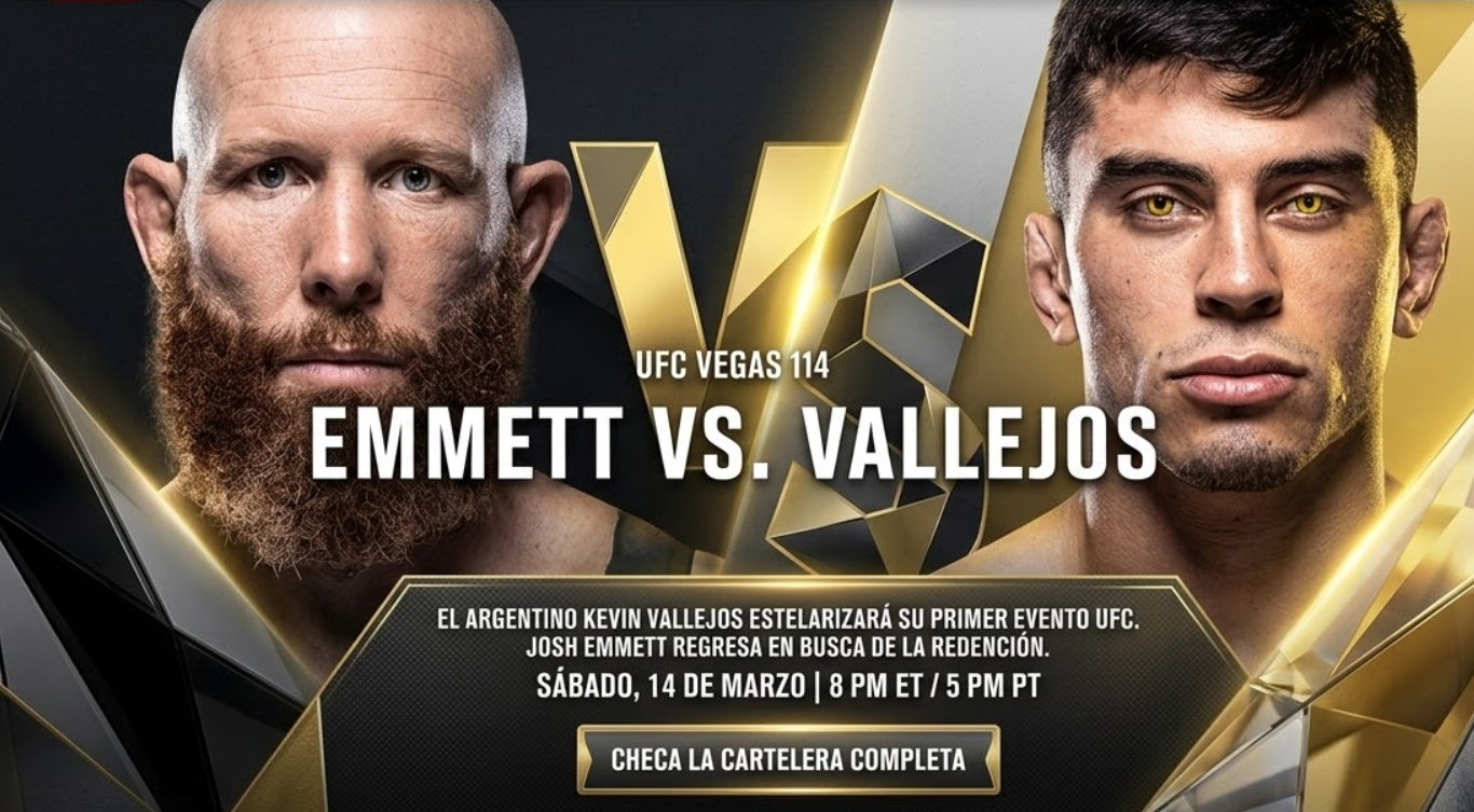 VER UFC VEGAS 114 – EMMETT VS. VALLLEJOS ONLINE 14 MARZO 2026 – LIVE STREAM